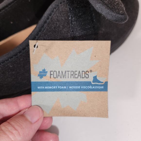 FOAMTREADS Physician L2 Comfort Slipper Womens 6M Black Wool Adjustable Diabetic - Picture 4 of 12